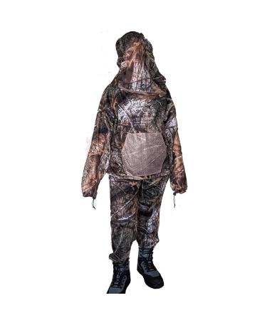 Waxaya Camouflage Mosquito Netting Suit Bug Net Mesh Clothing with Hood for Outdoor Hunting Fishing Gardening Medium/Large