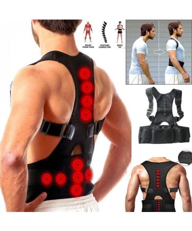 YMGSCC Posture Corrector Adjustable Support Magnetic Back Shoulder Brace Belt Unisex(XL) X-Large B - Buy Online on GoSupps.com