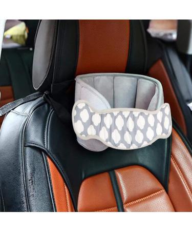 AIPINQI Child Car Seat Head Support Band Carseat Straps Covers Slumber Sling Safe Sleep Solution for Car Plane Travel Grey