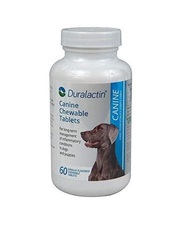 PRN Pharmacal Duralactin Canine Chewable Tablets - Joint Health Supplement for Dogs and Puppies Supports Reduced Inflammation - Vanilla-Flavored Tablets Containing Dried Milk Protein - 60 Canine Chews