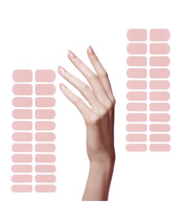 Nail Gel Stickers 44 PCS Gel Nail Stickers Light Colour Gel Nail Strips Long Lasting Nail Polish Strips Self Adhesive Sticker Nails Full Cover Nail Stickers for Women Girls