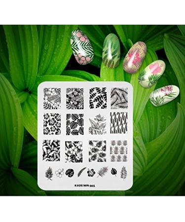 KADS Nail Art Stamping Plate Set - Night Sky, Flower, Beach Designs | 4Pcs Template Image Plates for Salon-quality Nail Designs - Buy Online on GoSupps.com