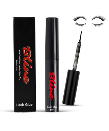 Bline Eyelash Glue Waterproof False Eyelash Adhesive Latex Free Glue Vegan Cruelty Free Black 5ml.