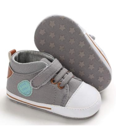 MASOCIO Baby Boy First Walking Shoes | Soft Sole Anti-Slip Prewalker | 3-6 Months | Gray - Buy Online on GoSupps.com
