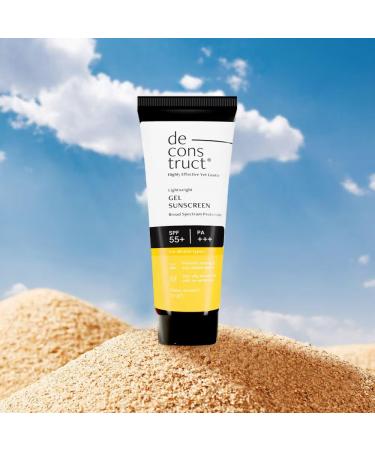 De-construction Lightweight Gel Sunscreen with SPF 55+ PA+++ Broad Spectrum Protection 50g - Buy Online on GoSupps.com