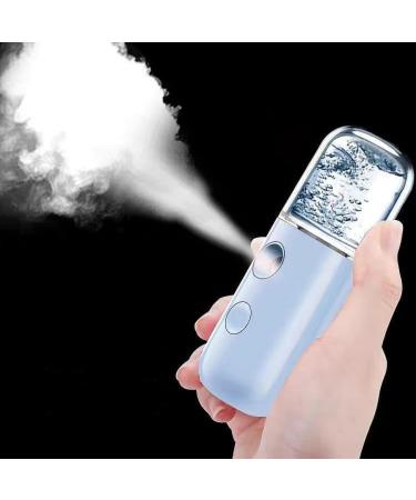 Saluaqui Handheld Face Mist Sprayer Rechargeable Moisturizing Nano Facial Mister Hydrating Face Humidifier Handy Hydrating Sprayer with Visual Water Tank (Light Purple)