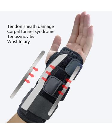 Yosoo Wrist Support Brace for Pain Relief - Breathable Elastic Hand Wraps & Straps for Arthritis Recovery (Left Hand Black - Buy Online on GoSupps.com