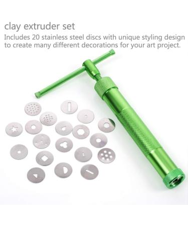 Stainless Steel Clay Extruder Gun with 20 Discs - Ceramic Craft Fondant Decorating Tool - Buy Online on GoSupps.com
