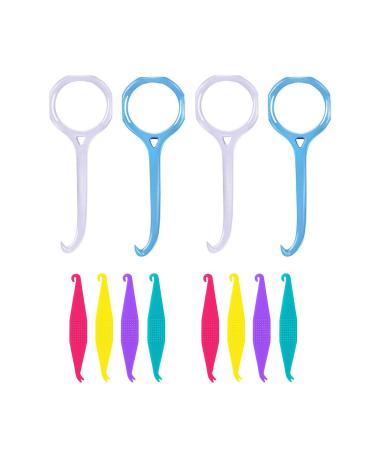 Aligner Remover Tool and Dental Elastic Rubber Bands Placers for Braces  HRASY Oral Care Accessories  12 Pieces  Blue&White