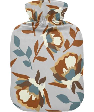 Naanle Peonies & Poppy Flowers Hot Water Bottle - 1L Transparent Heat & Cold Therapy for Pain Relief Bed Hand & Feet Warmer - Buy Online on GoSupps.com