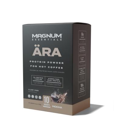 Ara Mocha Protein Powder for Hot Coffee | Gluten-Free Clump-Free Sugar-Free | 10 Grams of Hydrolyzed Whey Protein Powder | Dissolves in Hot Lattes Matcha Tea Hot Chocolate | 10 Per Box