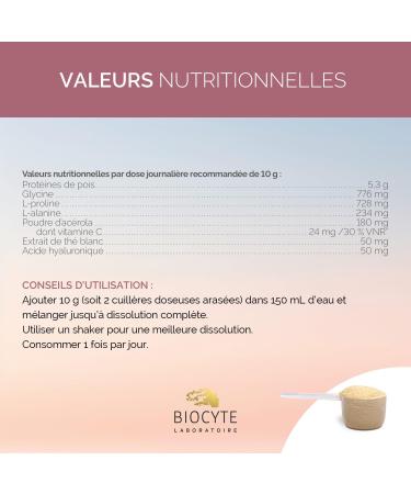 BIOCYTE Collagen Boost Vegan - Mango Flavor - Food Supplement Skin Density and Firmness Anti-Wrinkle - Pea Protein Amino Acids Hyaluronic Acid Vitamin C - 260 g - 28 days - Buy Online on GoSupps.com