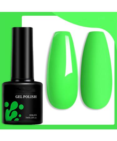 Neon Pink Gel Nail Polish Hot Pink Gel Polish Bright Pink Long Lasting Soak Off U V LED Nail Lamp Gel Polish Nail Art Manicure Salon DIY Home(7ml) (Green)