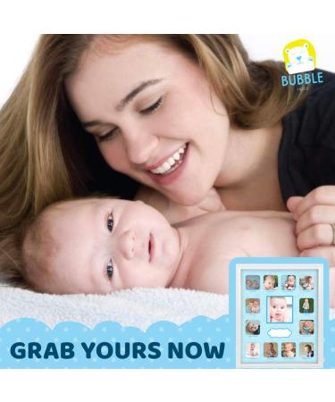 Baby's First Year Collage Frame | 12 Month Picture Frames | Baby Keepsake Photo Frame - Blue - Buy Online on GoSupps.com