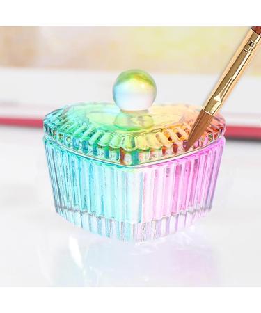 Lurrose Manicure Mixing Glass - 2 Piece Nail Art Dappen Bowl Set | Acrylic Nail Tools | Transparent Colorful Nail Polish Holder | 4.2x4.2x3.5 cm - Buy Online on GoSupps.com