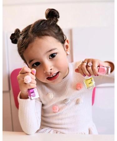 Miss Nella Summer Movement Nail Polish Set Non-Toxic Peel-Off Glitter for Kids | Pink Purple Peach & Yellow | Water-Based & Odorless - Buy Online on GoSupps.com