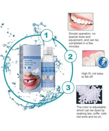 Flipped Warm 2 PCs Formable Artificial Teeth - Temporary Dentures Provisional Dental Repair Kit & DIY Vampire Fake Teeth - Buy Online on GoSupps.com