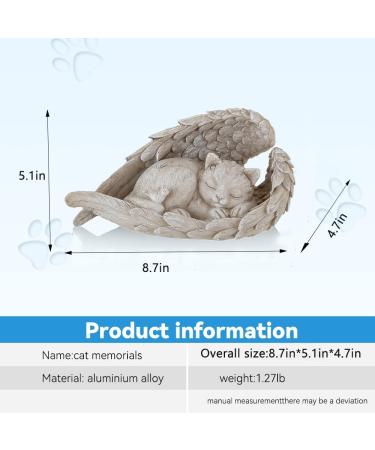 NEWDREAM Pet Memorial Statue - Indoor Angel Decorations for Dogs and Cats - Angel Wing Figurine Pet Grave Marker in Light Grey - Buy Online on GoSupps.com