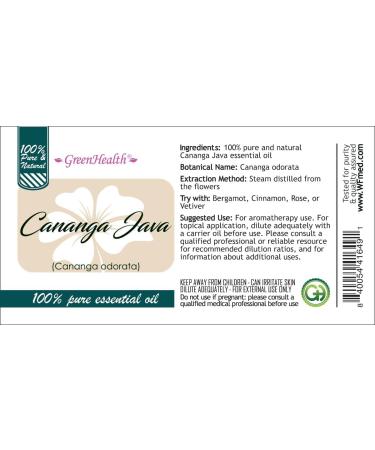 Cananga Java Essential Oil 4 fl oz (118 ml) Glass Bottle w/Glass Dropper 100% Pure Essential Oil GreenHealth - Buy Online on GoSupps.com