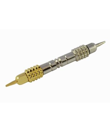 Leonidov acupressure pen (gold + silver) spring-loaded with massage function - High-quality point finder for acupuncture and acupressure