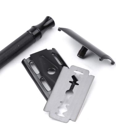 Vintage Manual Short Grip Classic Safety Razor for Men | Brush Included | Silver Double Edge Shave & Hair Removal - Buy Online on GoSupps.com