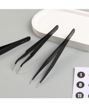 4pcs Anti-Static Stainless Steel Tweezers Set - Essential Beauty Tools for Eyebrows | International Shipping Available - Buy Online on GoSupps.com