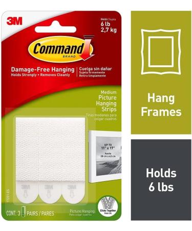 3M Command Adhesive Strip Picture Hanging Pack - White CAD17201ES - Buy Online on GoSupps.com