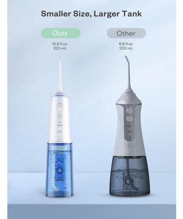 Water Dental Flosser - Portable Cordless Oral Irrigator 320ML Rechargeable IPX7 Waterproof 4 Modes for Home & Travel - Buy Online on GoSupps.com