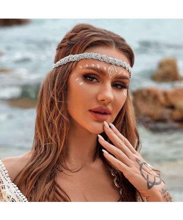 Deladola Rhinestone Headband - Sparkly Crystal Head Chain for Women (Silver) - Buy Online on GoSupps.com