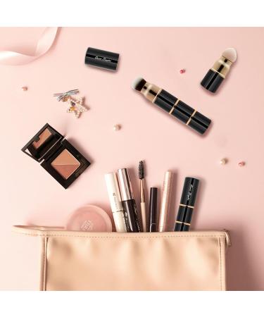 3 in 1 Professional Liquid Foundation Makeup Brush Set - Kabuki Face Blush & Powder Brush with Travel Cap - Perfect for Liquid Cream & Powder Cosmetics - Buy Online on GoSupps.com