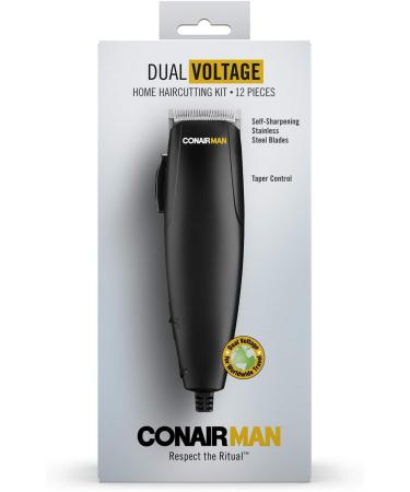 ConairMAN Dual Voltage Hair Clippers for Men - 12-Piece Travel Set Great for International Use - Buy Online on GoSupps.com