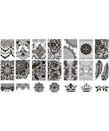 Vektenxi Premium Quality Lace Stamper Nails Art Stamp Stamping Nail Template Flowers Image Printer Plate - Buy Online on GoSupps.com