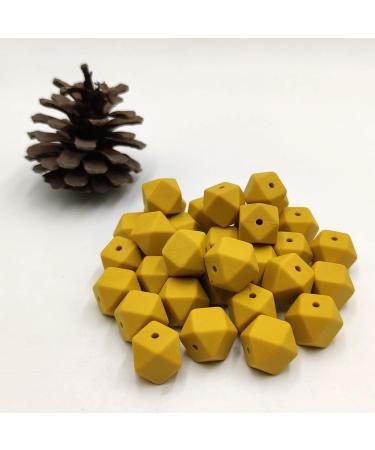 30pcs Mustard 14mm Hexagon Silicone Beads for Jewelry Making - Geometry Spacer Pearl Beads for Mom - Buy Online on GoSupps.com