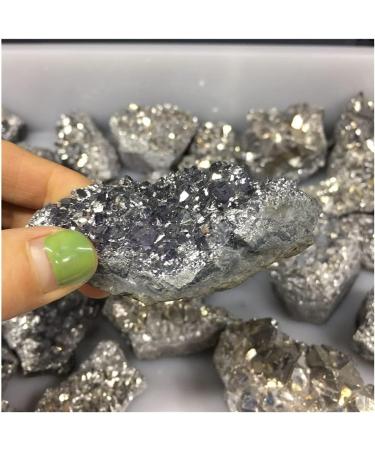 1PC Natural Electroplated Crystal Cluster Crystal Electroplating Titanium Quartz Cluster Stone Natural Quartz Crystal Room Decoration Full of Texture (Size : 200-250g) - Buy Online on GoSupps.com