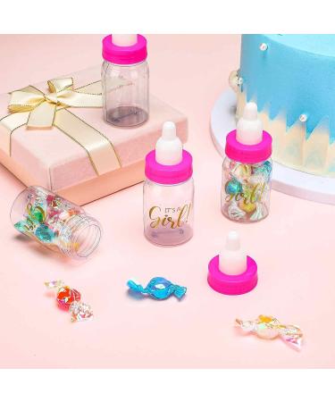 100 Pcs 3.5 Inch Baby Shower Mini Milk Bottles with It's A Girl Stickers - Pink DIY Party Favors for Girls - Buy Online on GoSupps.com