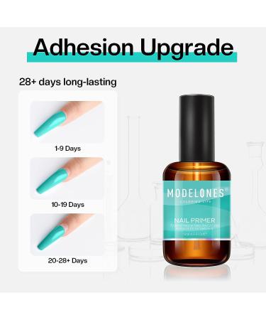 Modelones 4Pcs Nail Primer Set with No Wipe Base, Top Coat, and Cuticle Oil - Buy Online on GoSupps.com