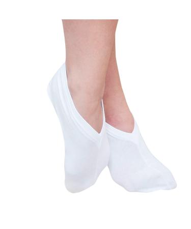 Eurow Cosmetic Moisturizing Therapy Socks, Cotton and Spandex, White, 2 Pairs