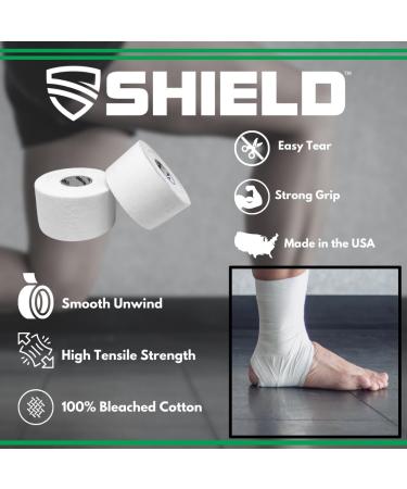 Buy SHIELD 3-Pack White Athletic Tape 1.5" x 15 Yards | Easy Tear Rigid Strong | First Aid Injury Support Made in USA - Buy Online on GoSupps.com