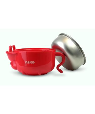 Neno Thermal Children's Tableware Set - Baby Feeding Containers Fork and Suction Bowls in Mucca Red | 200ml Silicone Bottle | Safe & Non-Slip - Buy Online on GoSupps.com