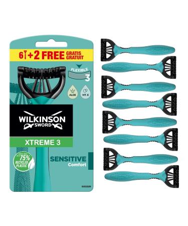 Wilkinson Sword Xtreme 3 Sensitive Disposable Razors for Men 4+2 6 pieces (1 pack) White