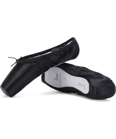 WENDYWU Professional Ballet Pointe Shoes for Kids Girls and Ladies - Pink PU Soled Dance Shoes with Toe Pads, Size 7 Black - Buy Online on GoSupps.com