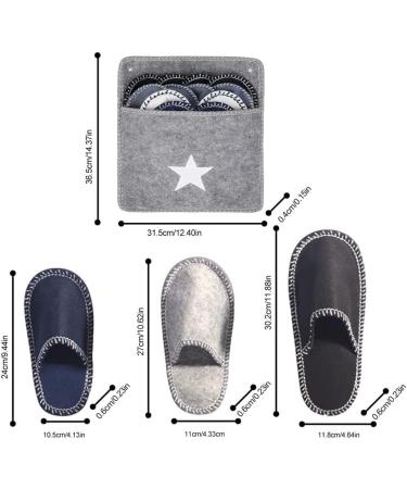 Fleece Felt Guest Slippers Set - 6 Pairs Non-Slip Washable Spa Slippers for Men | Ideal for Family & Hotel Travel - Buy Online on GoSupps.com