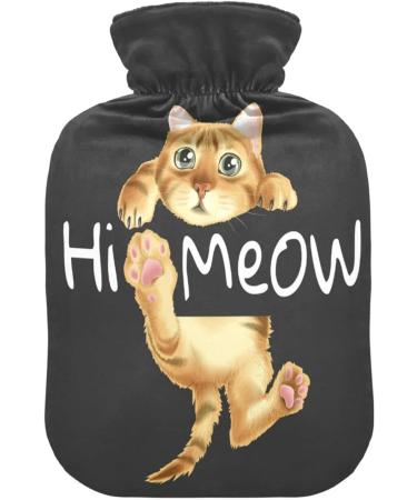 Funny Cat Hot Water Bottle with Cover - Pain Relief for Kids & Adults | 1L Optimal Comfort - Buy Online on GoSupps.com