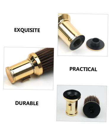 Minkissy Retractable Hairdressing Brush & Shaving Brush - Dual Use Body & Face Powder Brush for Men - Golden 13.5x6 cm - Buy Online on GoSupps.com