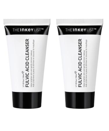 The INKEY List Mini Fulvic Acid Brightening Cleanser Gel Face Cleanser Gently Exfoliates and Removes Makeup Improves Uneven Skin Tone Travel Size 2 Pack 1.69 Fl Oz each