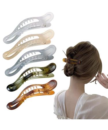 Aaiffey Alligator Hair Clips 5 Pcs Matte Premium Strong Shark Alligator Clips Non-Slip Professional Hair Styling Clips for Women Salon Hair Clips Suitable for Any Hairstyles