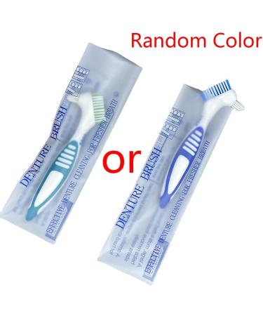 Denture Cleaning Brush with Ergonomic Handle & Case - Multi-Layered Bristles for Home & Travel | Perfect False Teeth Care Tool - Buy Online on GoSupps.com