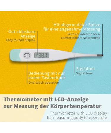 Pulox Digital Thermometer - Accurate LCD Display & Acoustic Signal for Oral Rectal and Axillary Temperature Measurement | Fast International Shipping - Buy Online on GoSupps.com