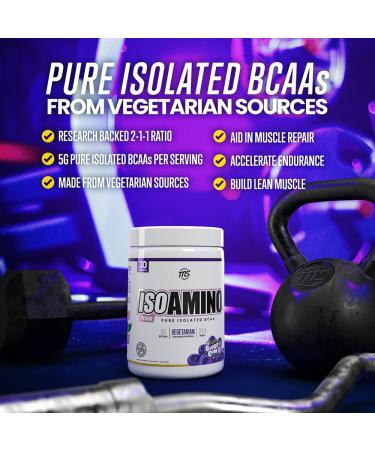 Man Sports ISO Amino Pure Isolated BCAA Powder 210g - Grape Bubblegum - Lean Muscle Building & Fat Burning Supplement - Natural Ingredients - 30 Days Supply - Buy Online on GoSupps.com