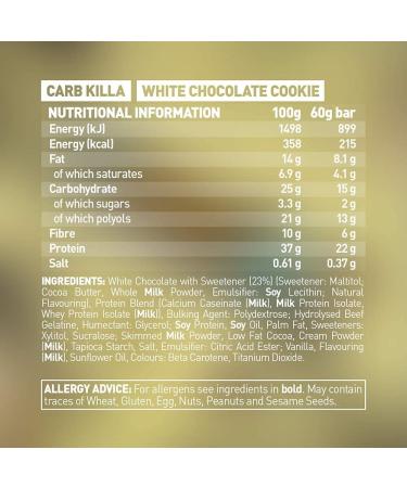 Grenade Carb Killa High Protein Candy Bar 12x60g - White Chocolate Cookie | Low Sugar Snack - Buy Online on GoSupps.com